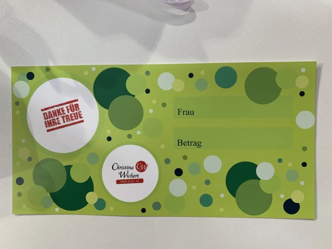 Geschenkgutschein von Christina Wichert